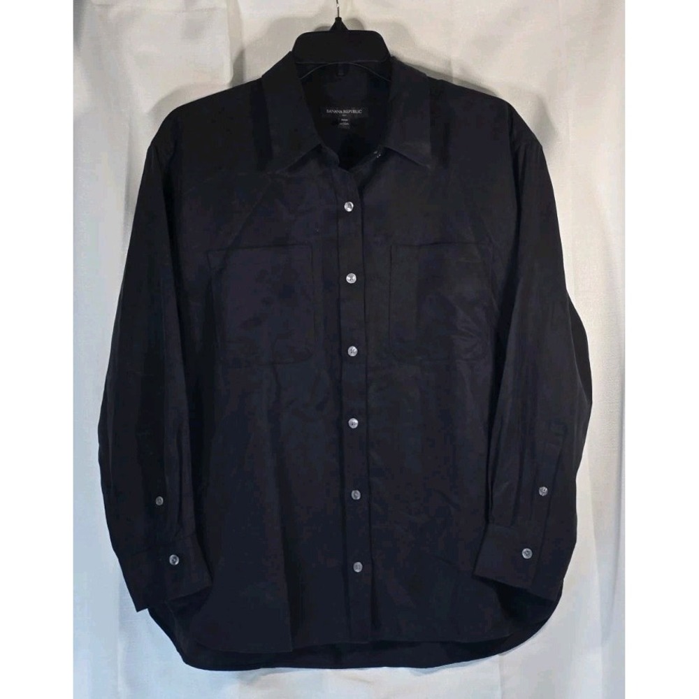 Banana Republic Shirt Mens Medium Black Button Up Dress Casual Stylish Outdoors
